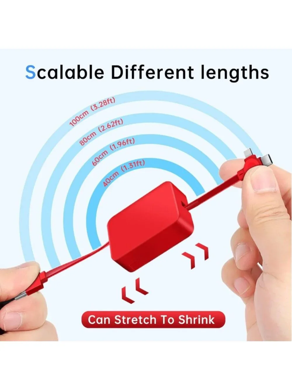 6 Pcs 3-in-1 Retractable Fast Charging Cable Set with Phone Stand & Organizer
